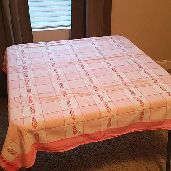 Other - Vintage pink tablecloth
